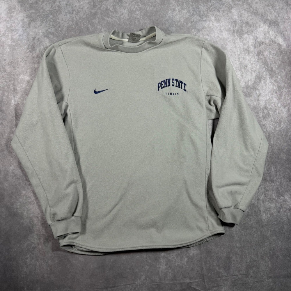 Vintage Nike Penn State Tennis Sweatshirt Silver Tag Grey Crewneck Small 90s